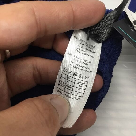 Marie Meili Triangle Bikini Top in Navy (D6) - Picture 6 of 7